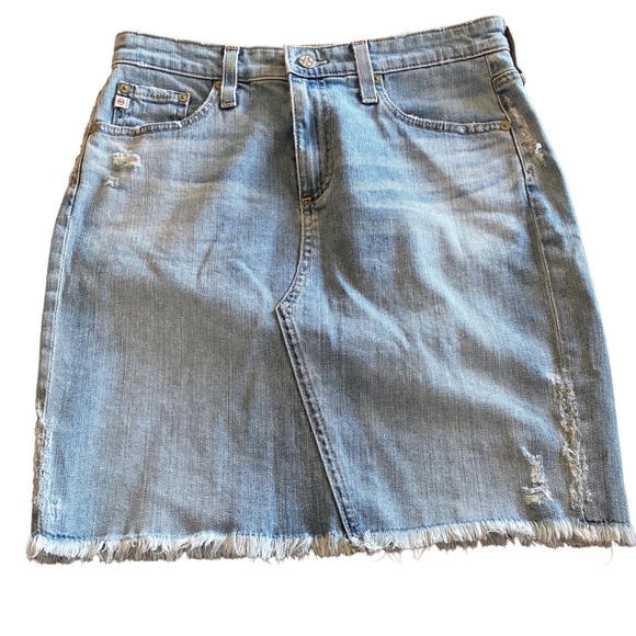 AG The Erin Light Wash Denim Pencil Skirt 27 | High Rise Jean Skirt Classic Fit - Picture 2 of 7